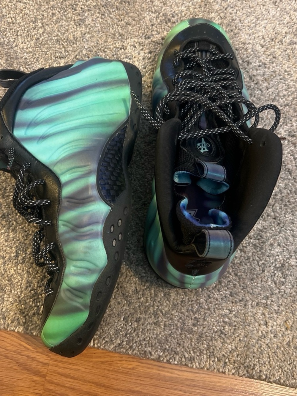 Nike Black and Teal Iridescent Shell Sneaker
